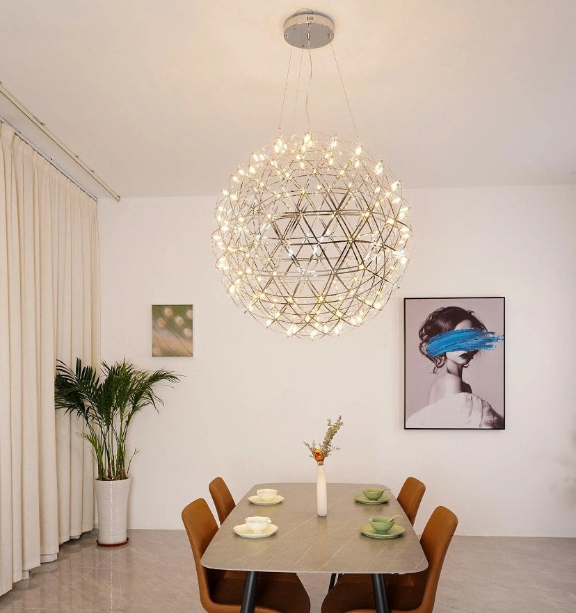 Silver Spark Ball Chandelier - Yiarolight