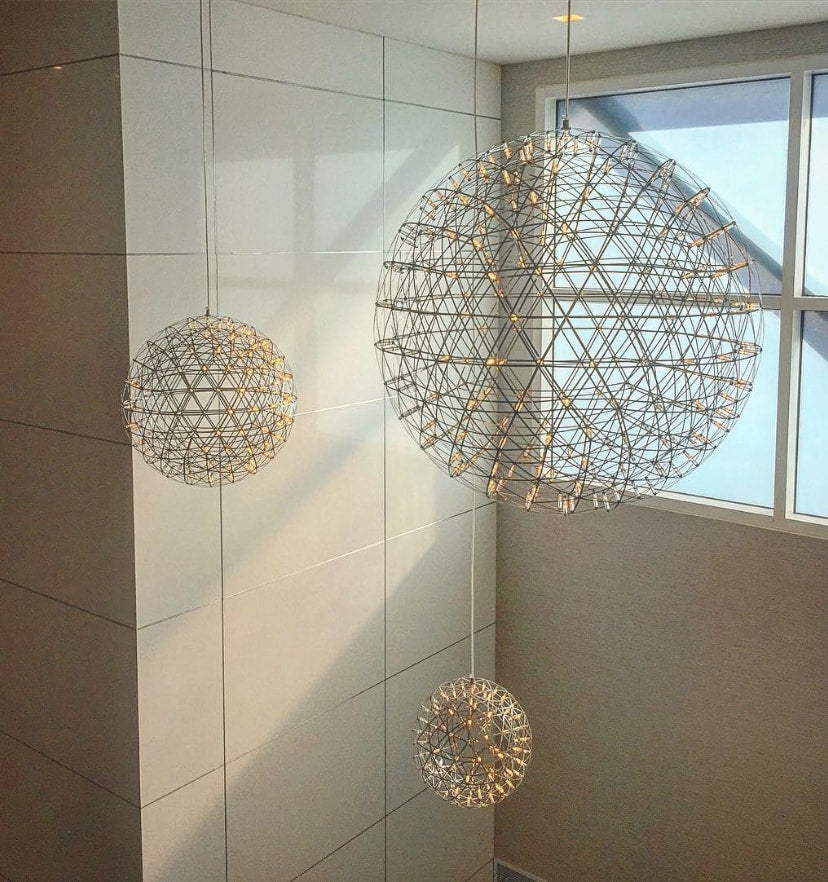 Silver Spark Ball Chandelier - Yiarolight