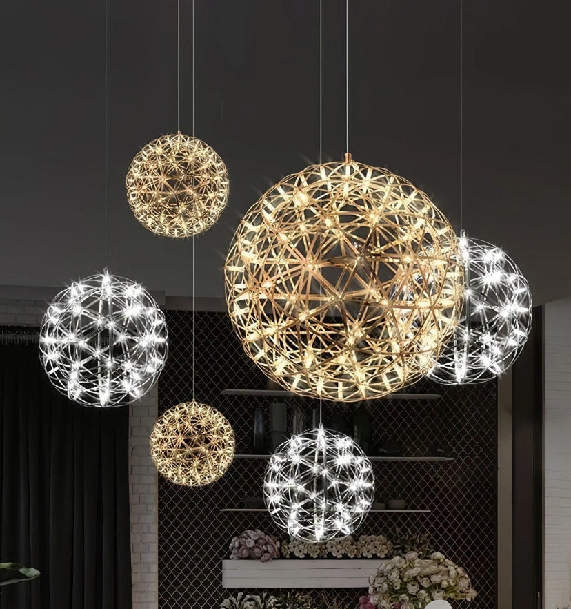 Silver Spark Ball Chandelier - Yiarolight