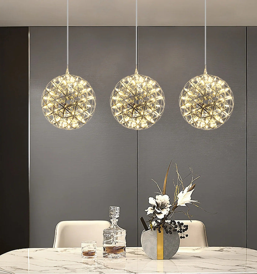 Silver Spark Ball Chandelier - Yiarolight