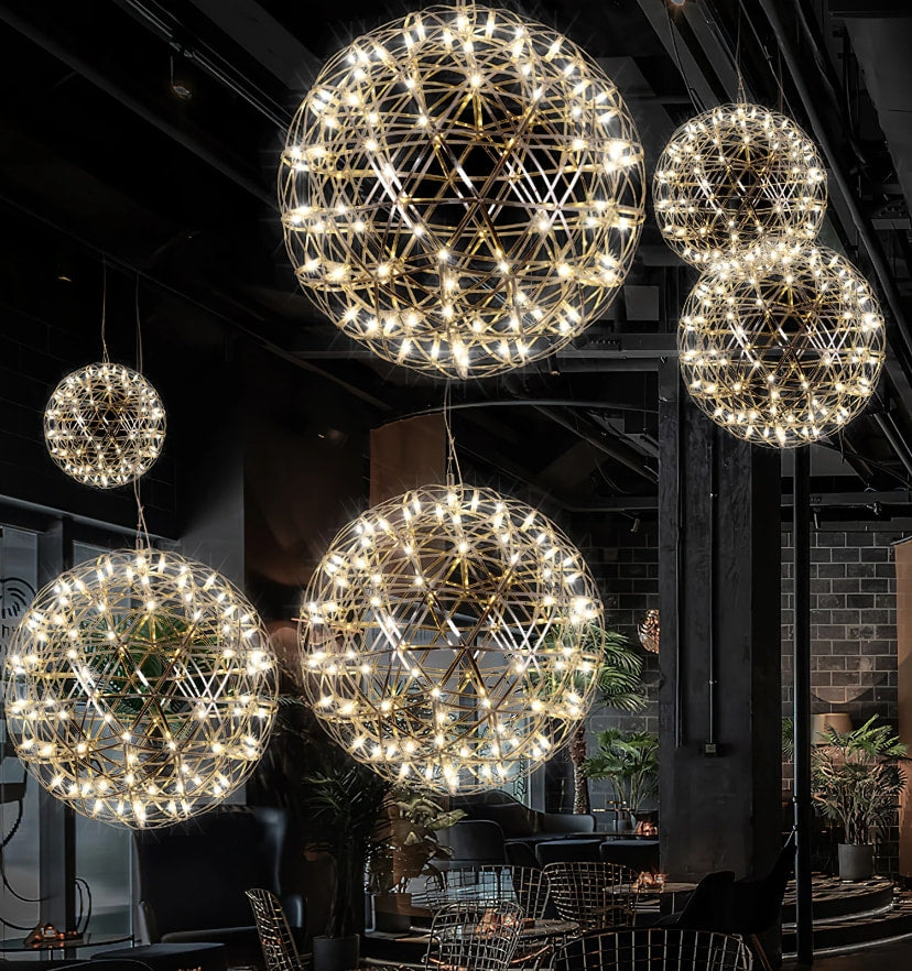 Silver Spark Ball Chandelier - Yiarolight