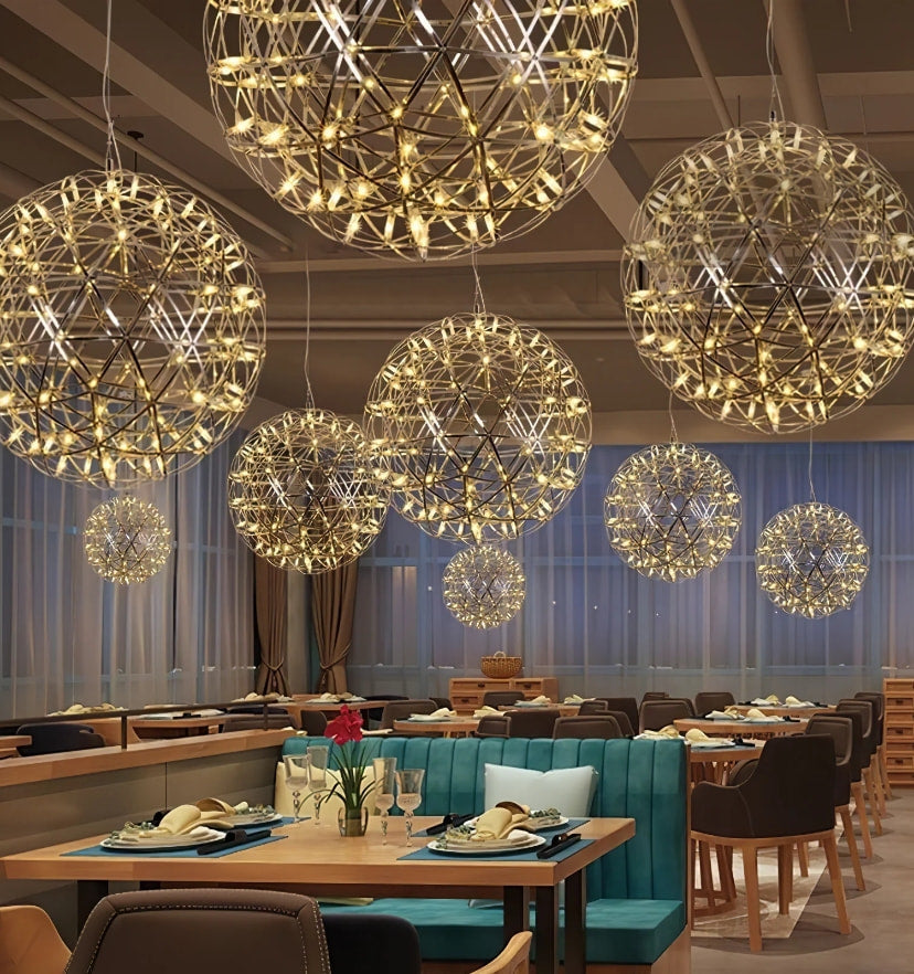 Silver Spark Ball Chandelier - Yiarolight