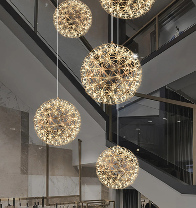 Silver Spark Ball Chandelier - Yiarolight