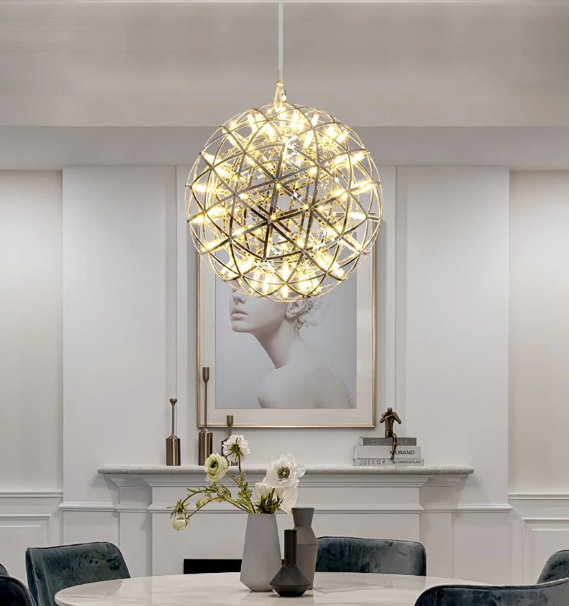 Silver Spark Ball Chandelier - Yiarolight