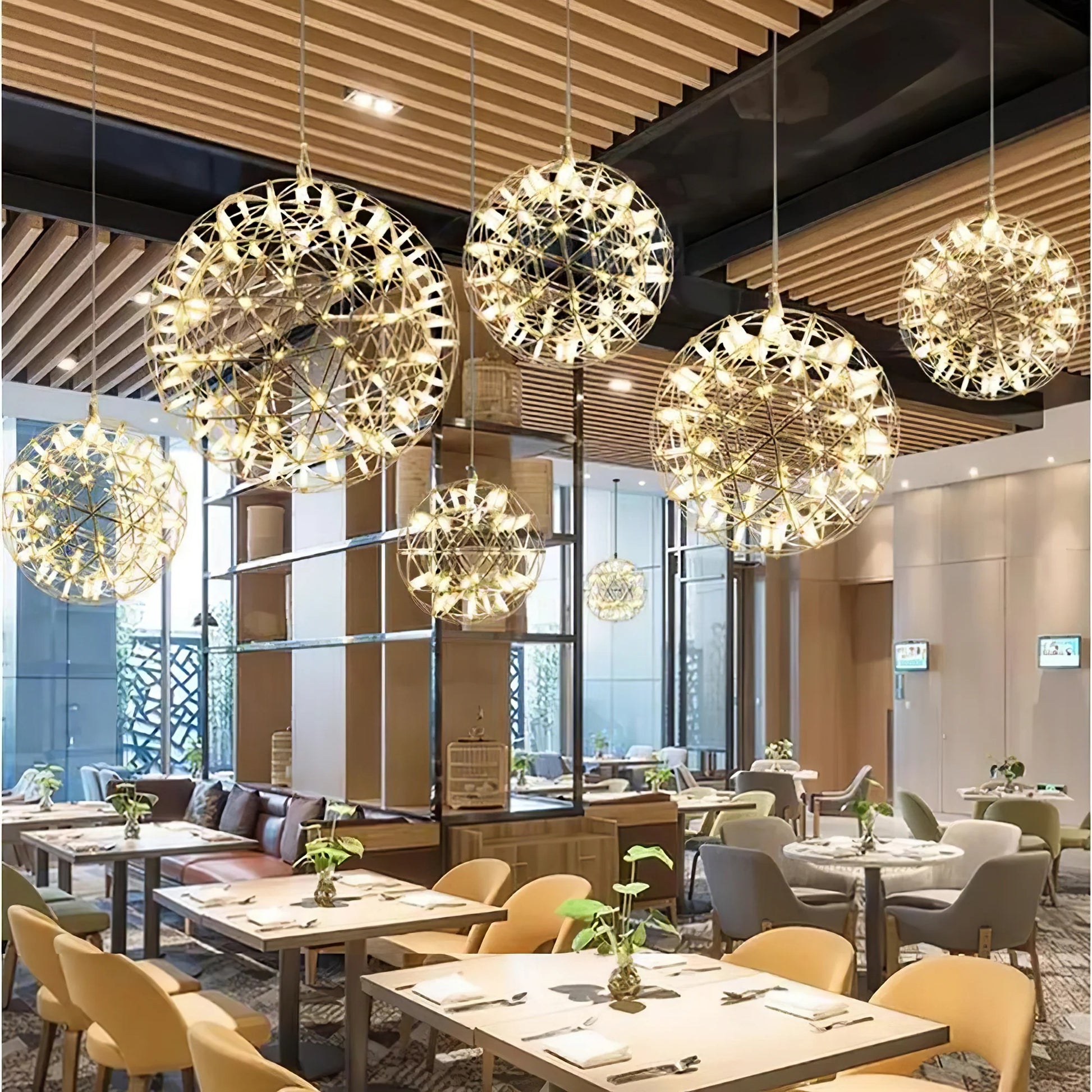 Silver Spark Ball Chandelier - Yiarolight