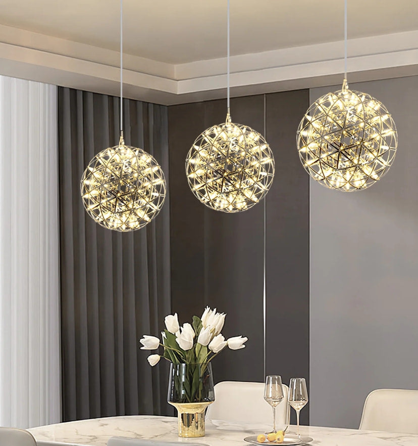Silver Spark Ball Chandelier - Yiarolight