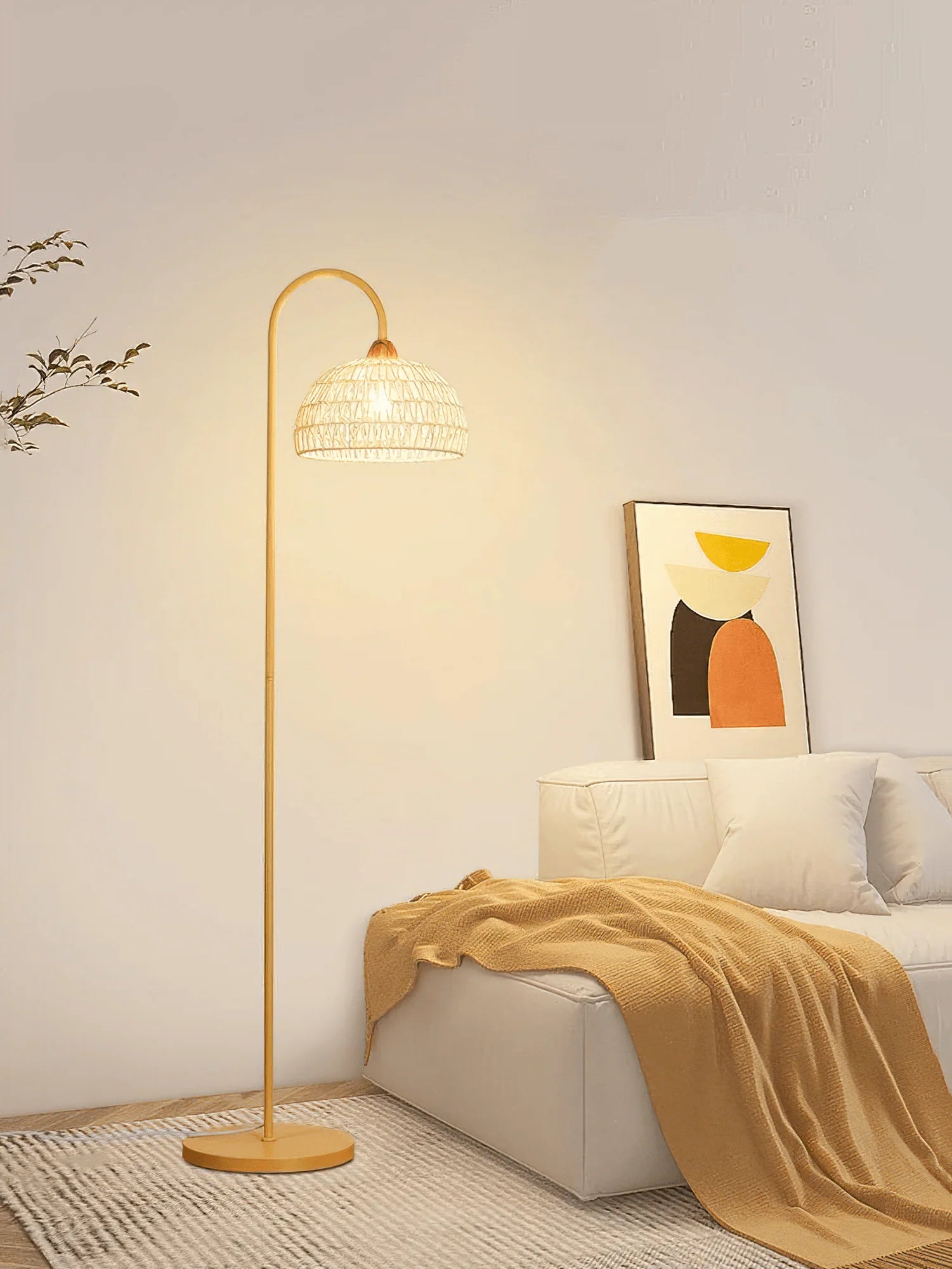 Rattan Arch Floor Lamp - Yiarolight