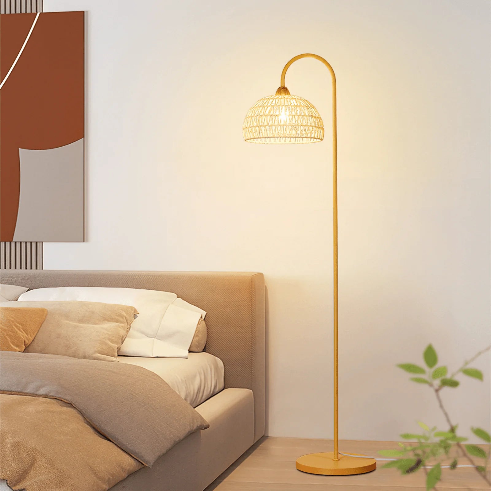 Rattan Arch Floor Lamp - Yiarolight