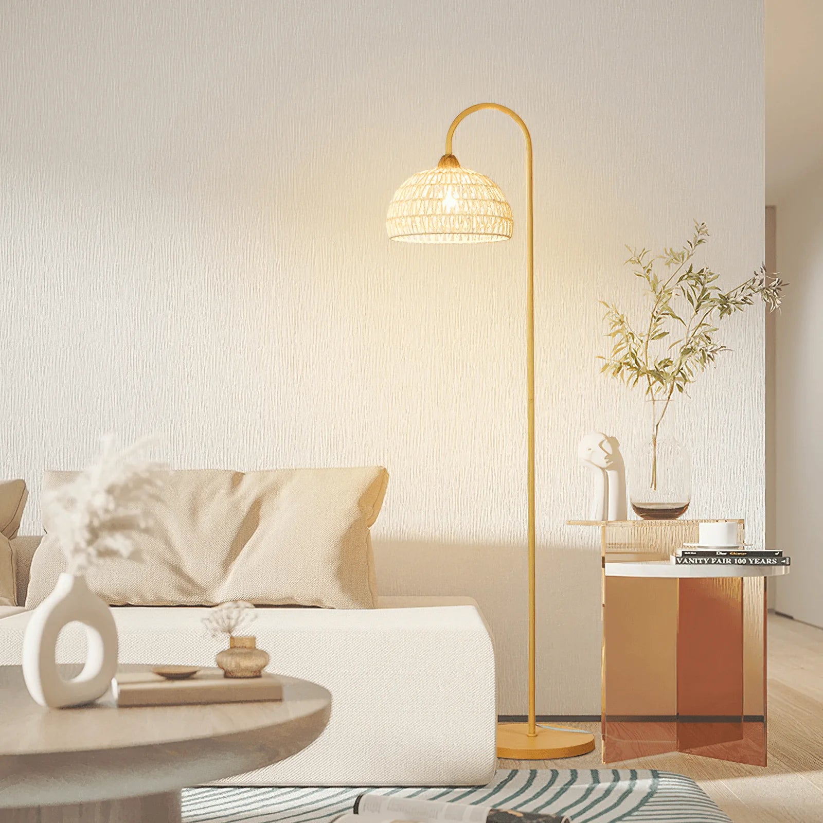 Rattan Arch Floor Lamp - Yiarolight