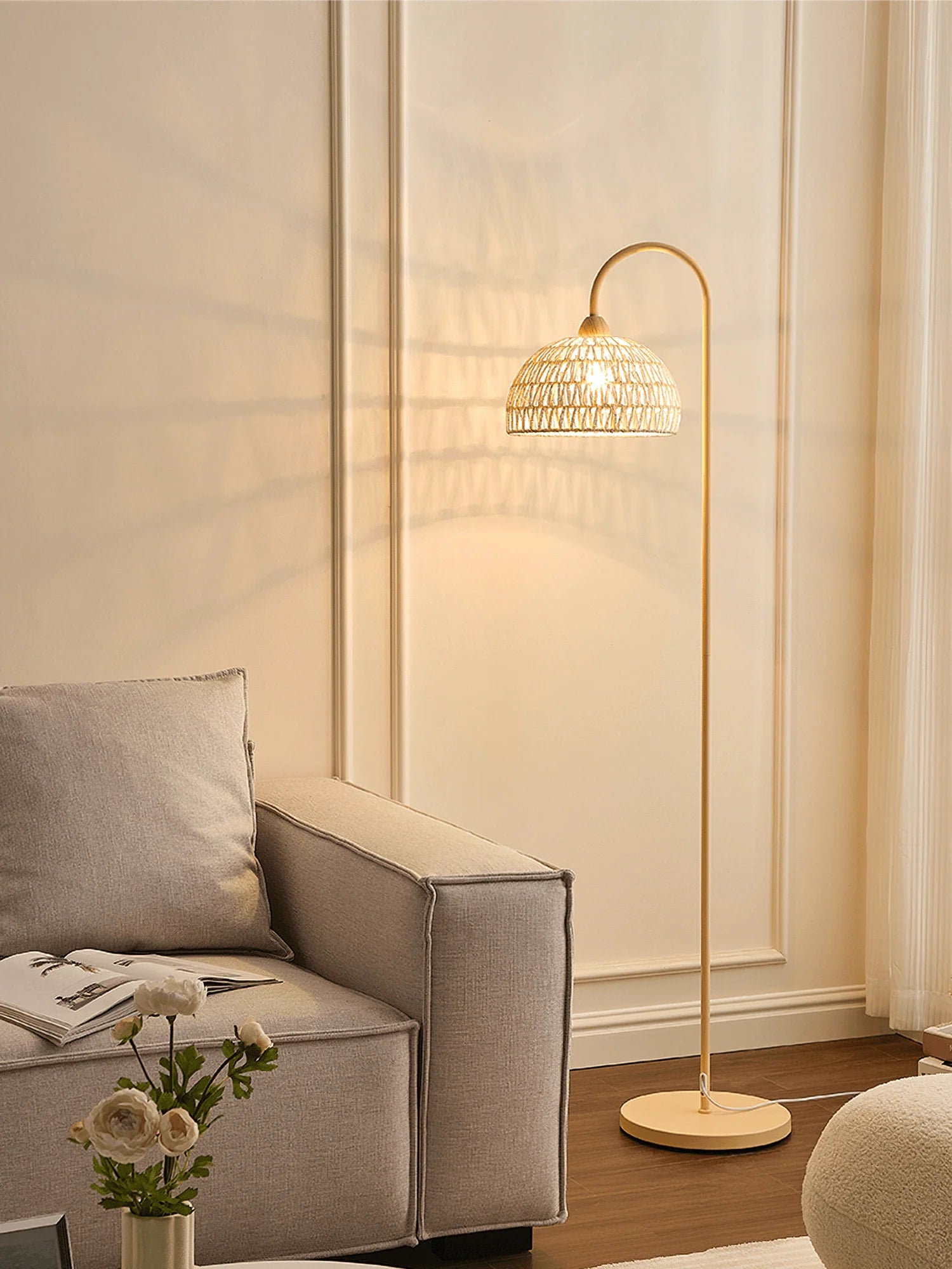 Rattan Arch Floor Lamp - Yiarolight