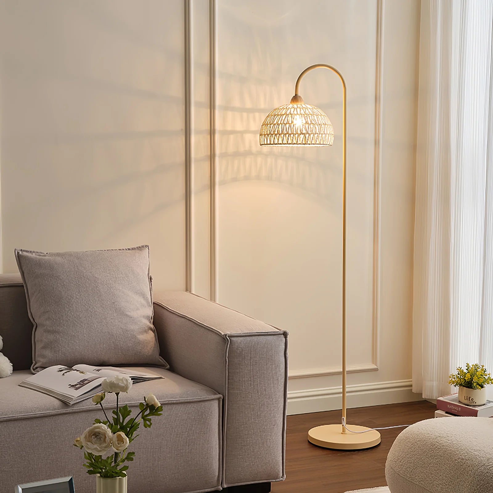 Rattan Arch Floor Lamp - Yiarolight