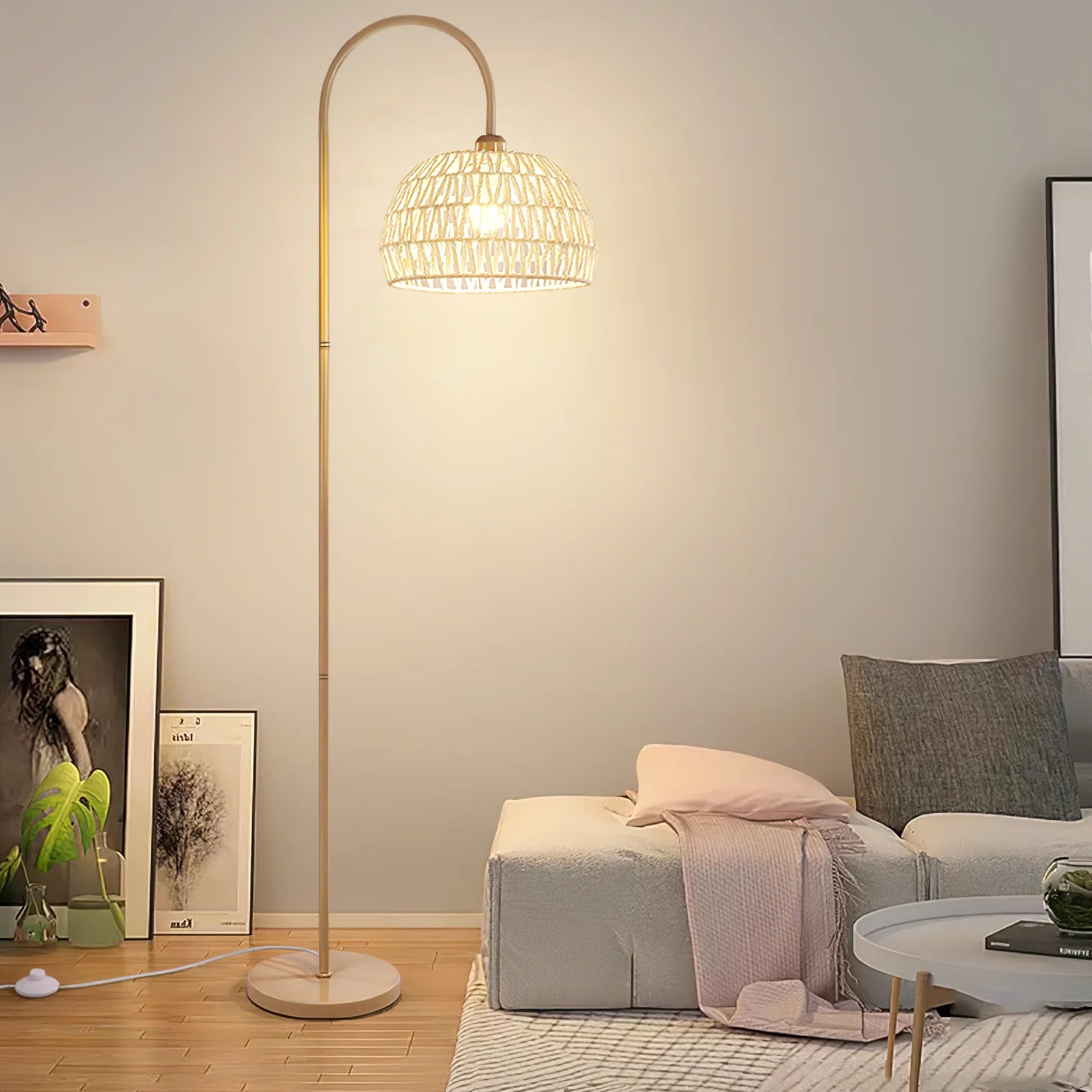 Rattan Arch Floor Lamp - Yiarolight