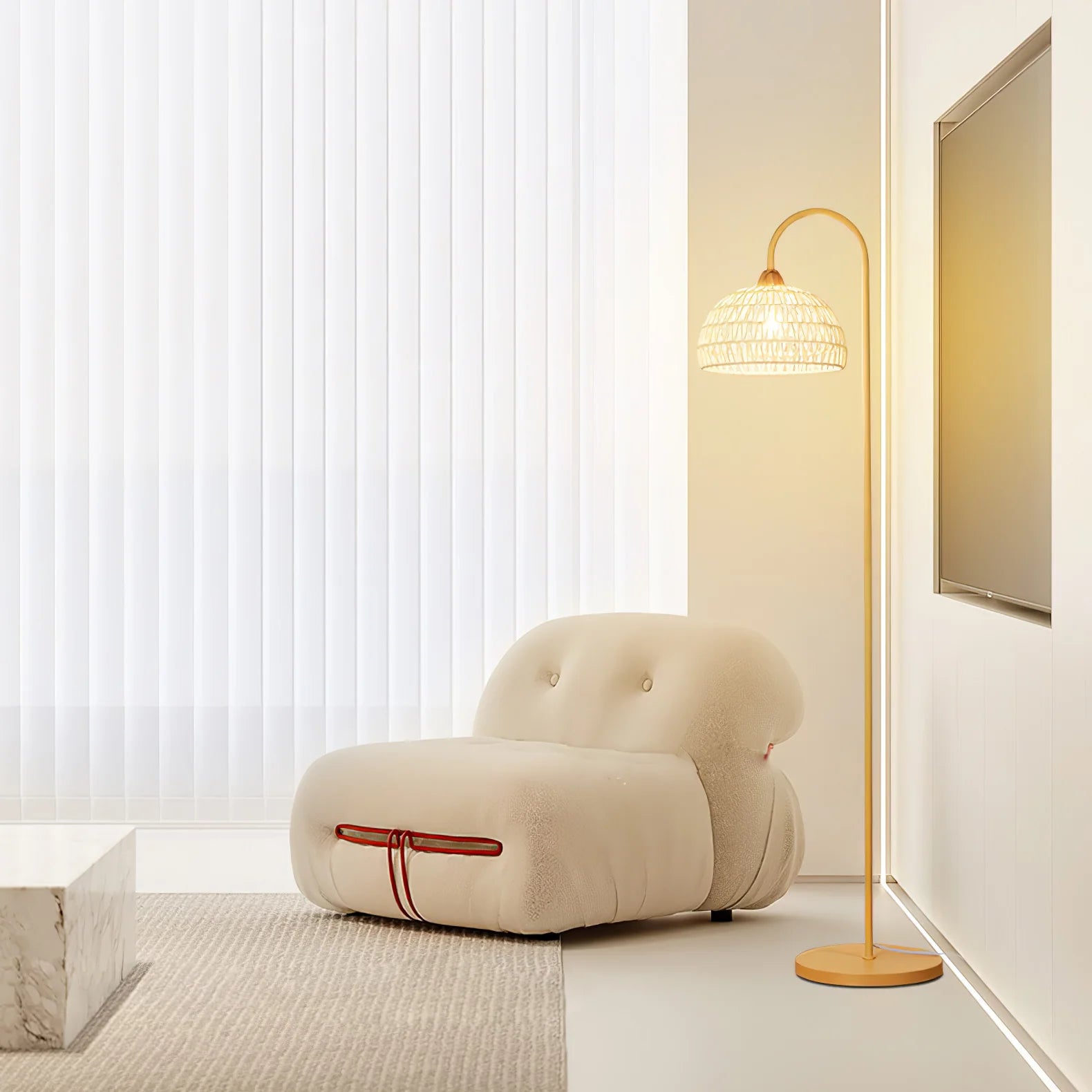 Rattan Arch Floor Lamp - Yiarolight