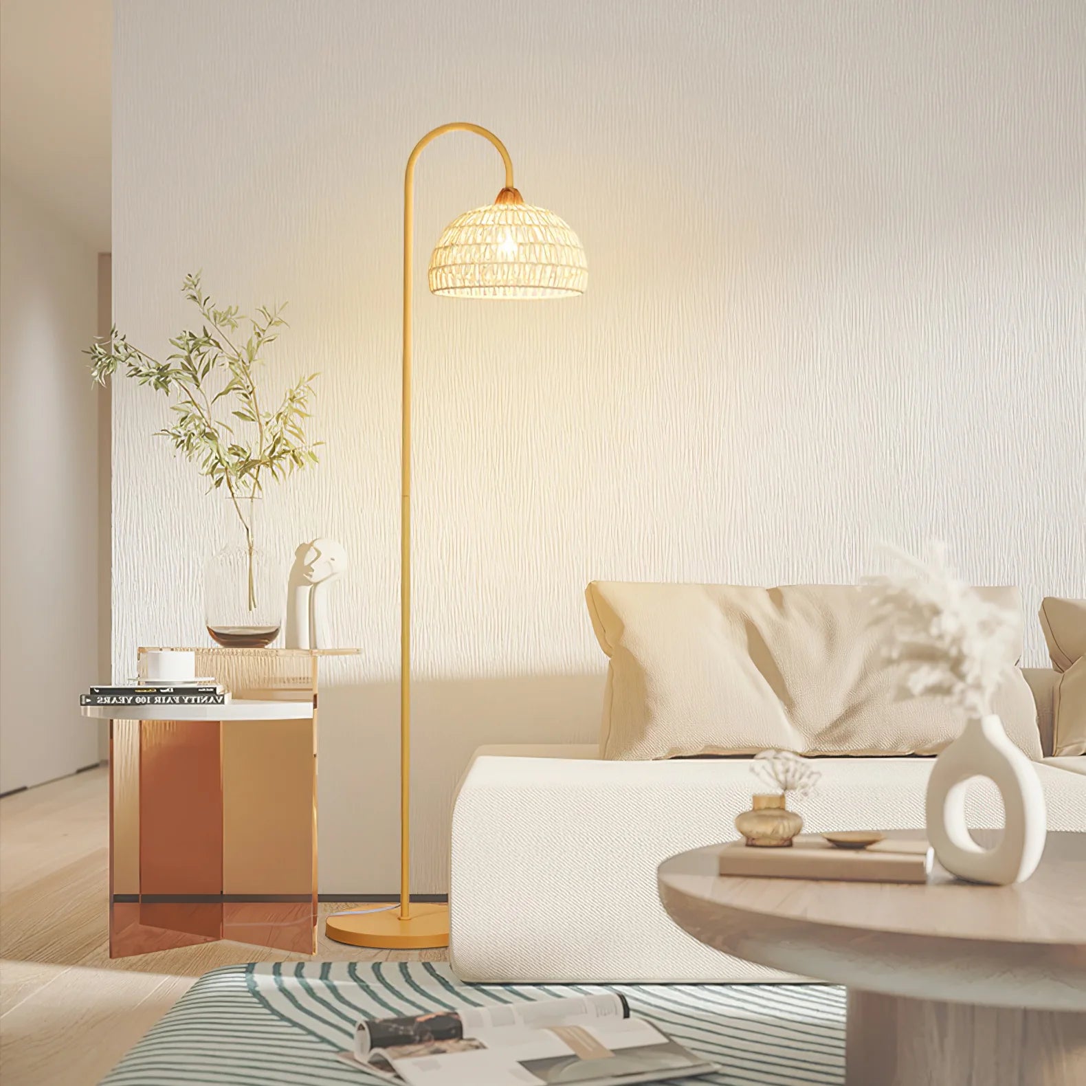 Rattan Arch Floor Lamp - Yiarolight