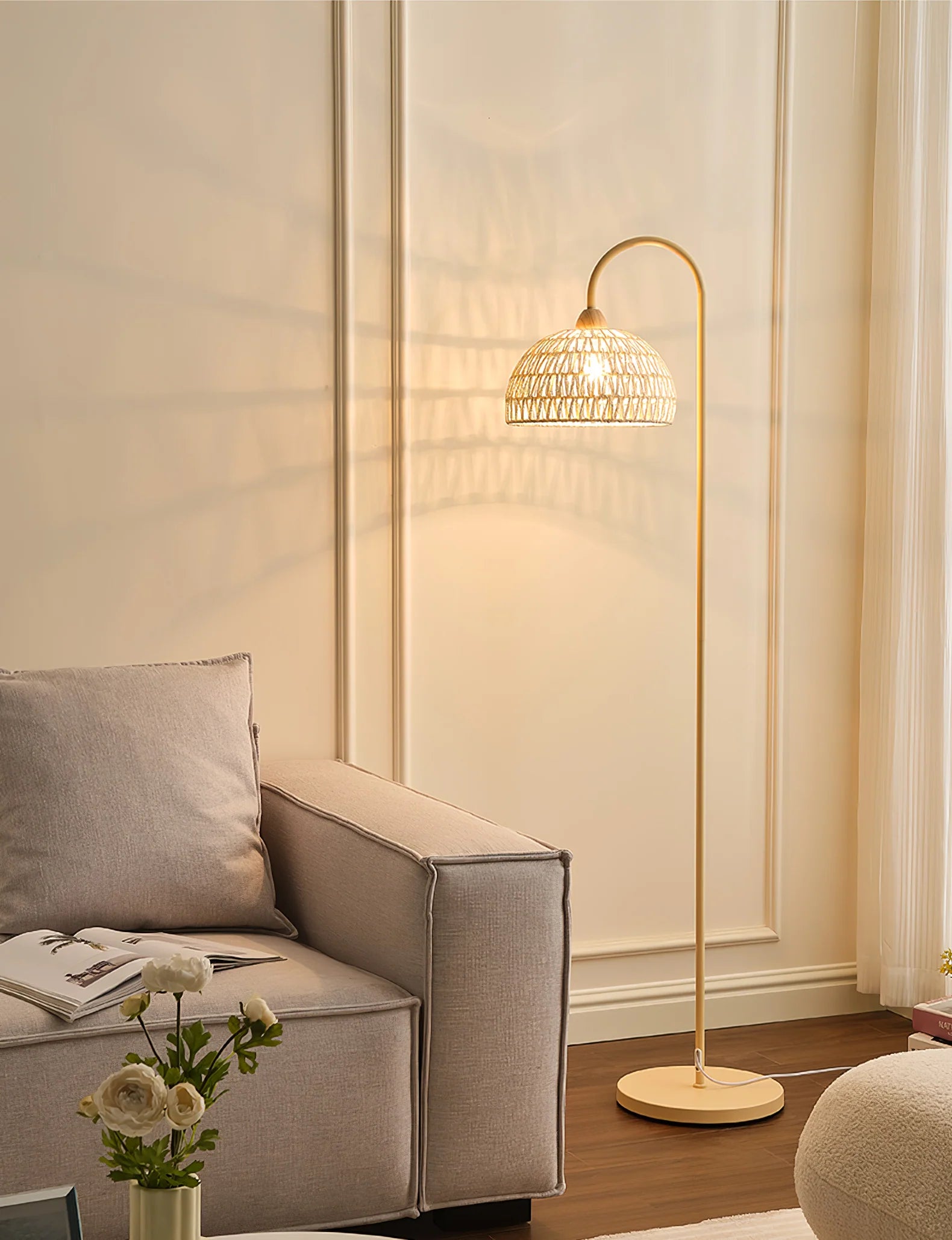 Rattan Arch Floor Lamp - Yiarolight