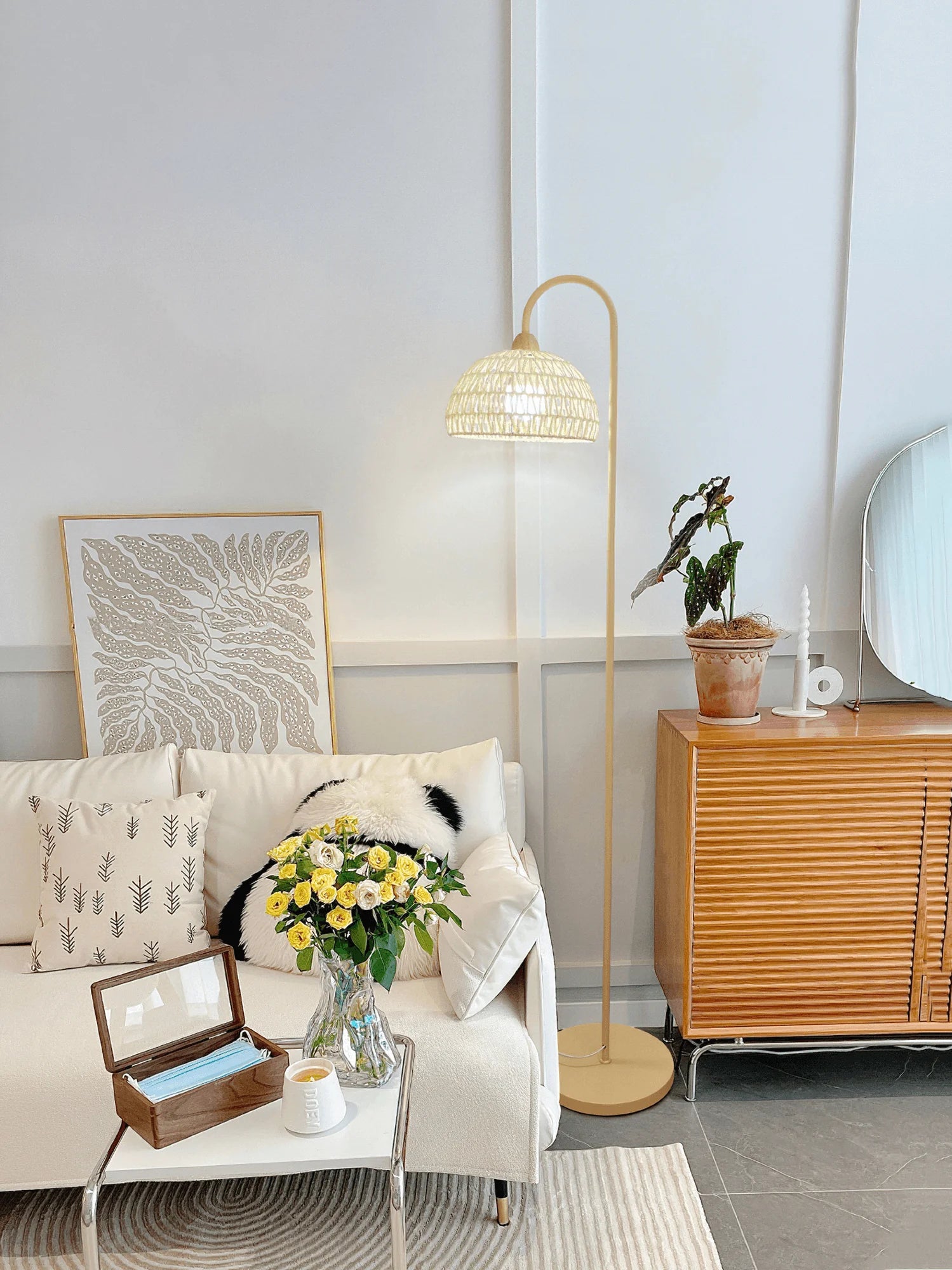 Rattan Arch Floor Lamp - Yiarolight