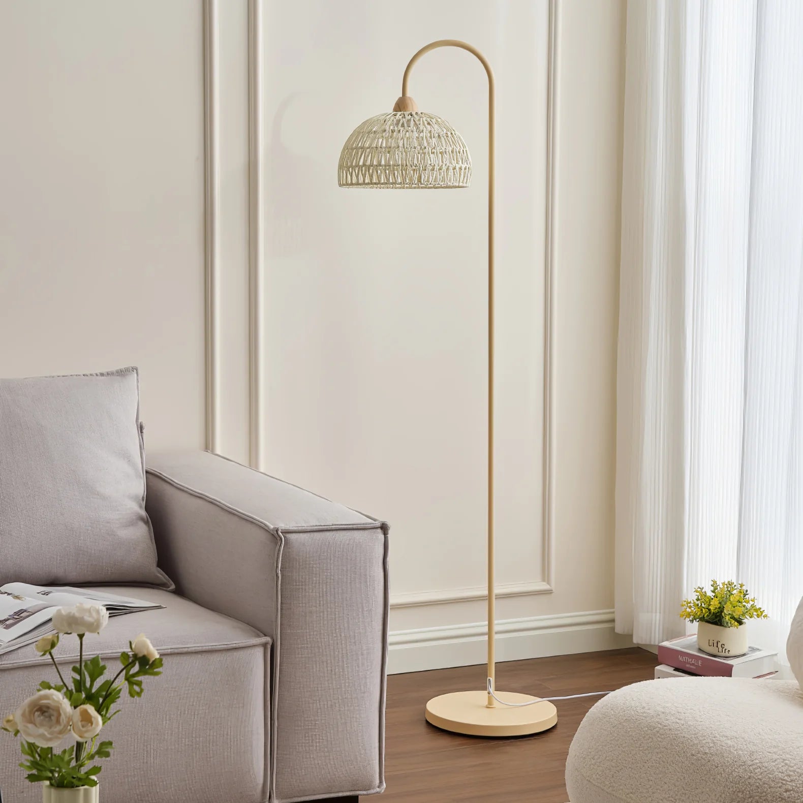 Rattan Arch Floor Lamp - Yiarolight