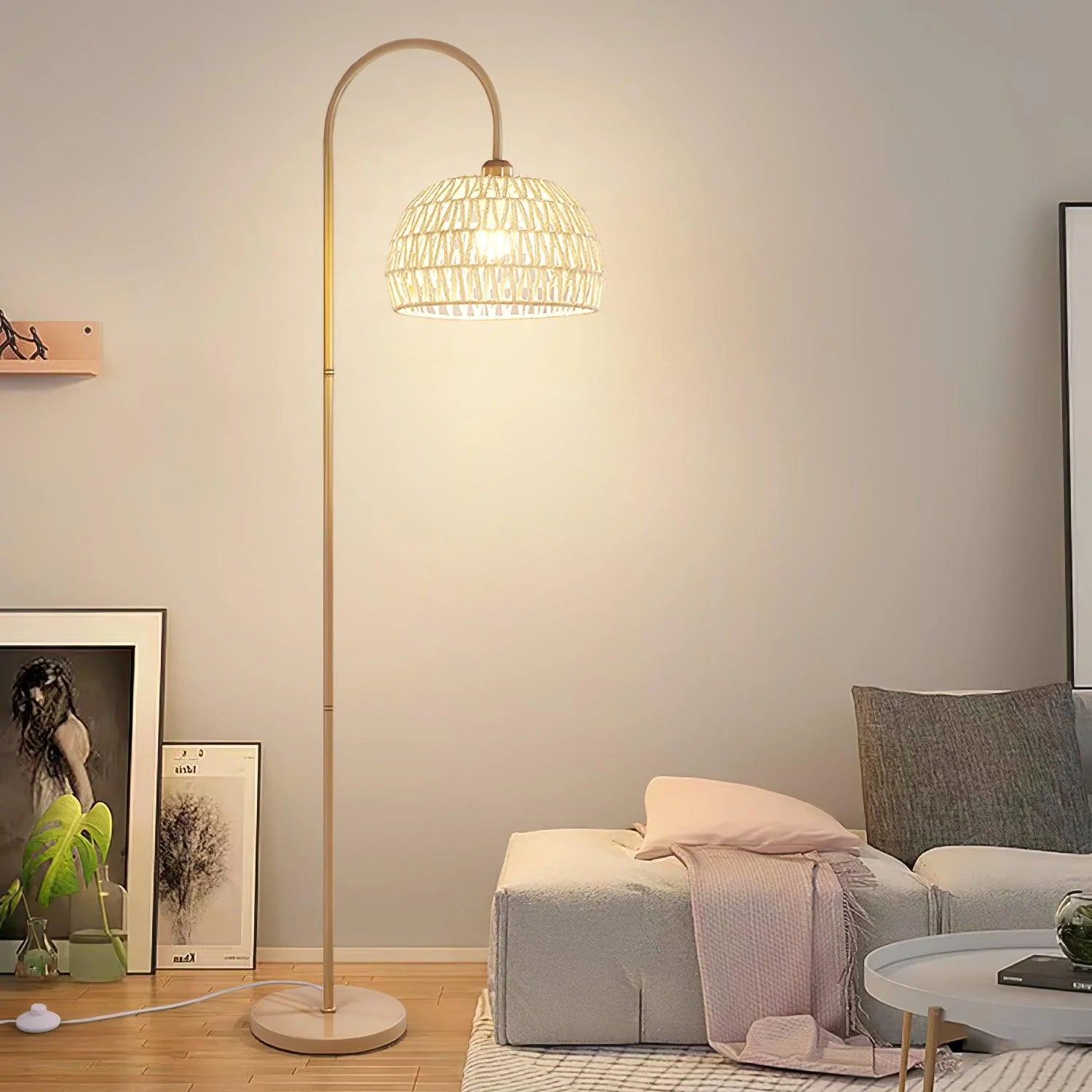 Rattan Arch Floor Lamp - Yiarolight
