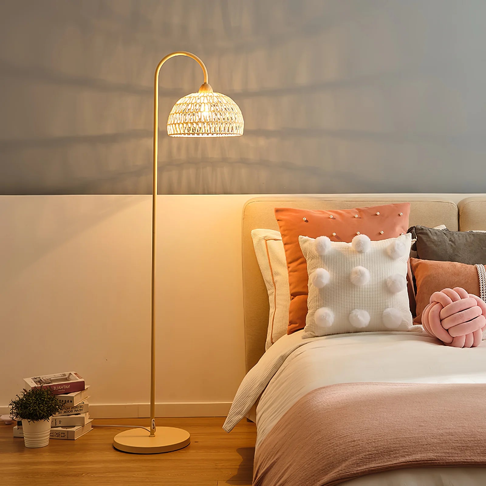 Rattan Arch Floor Lamp - Yiarolight