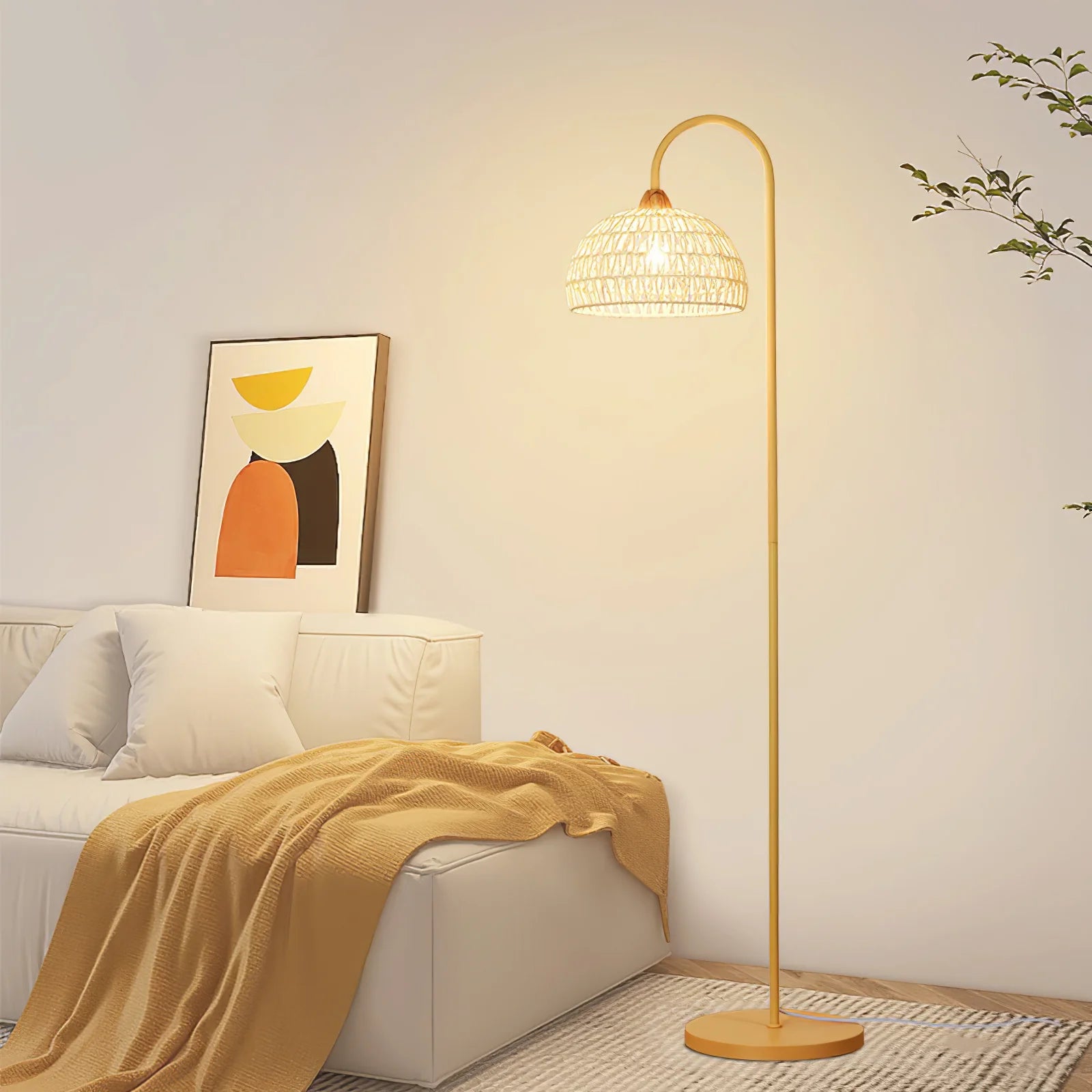 Rattan Arch Floor Lamp - Yiarolight