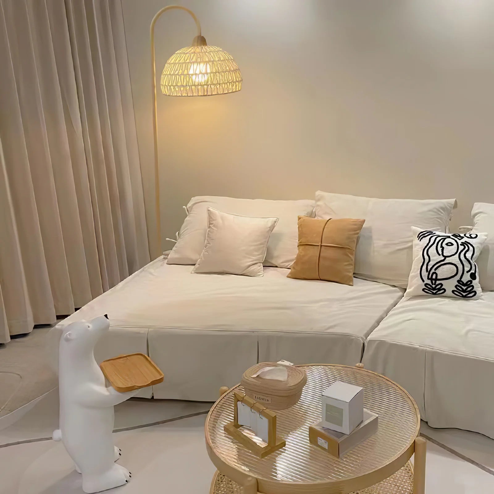 Rattan Arch Floor Lamp - Yiarolight