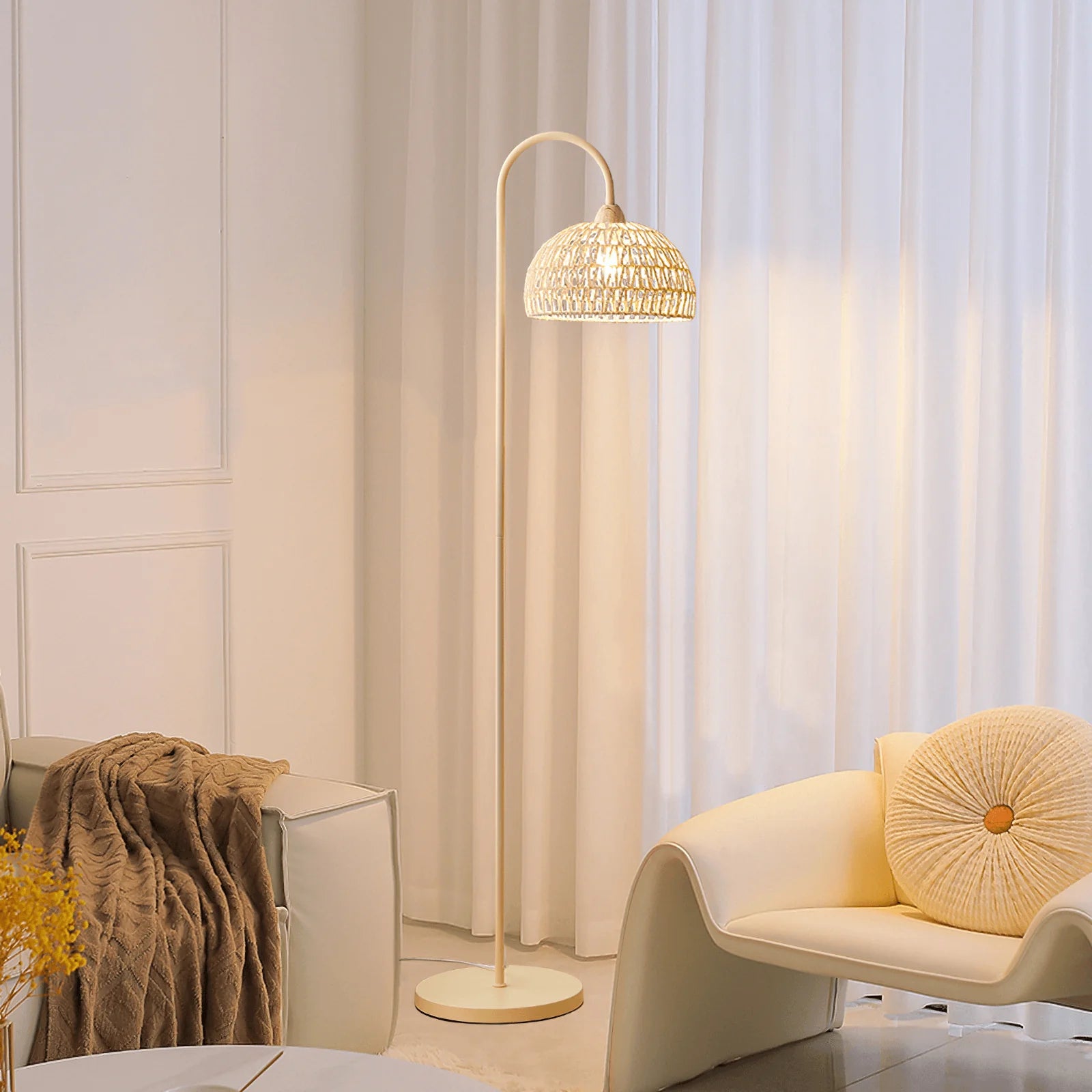 Rattan Arch Floor Lamp - Yiarolight