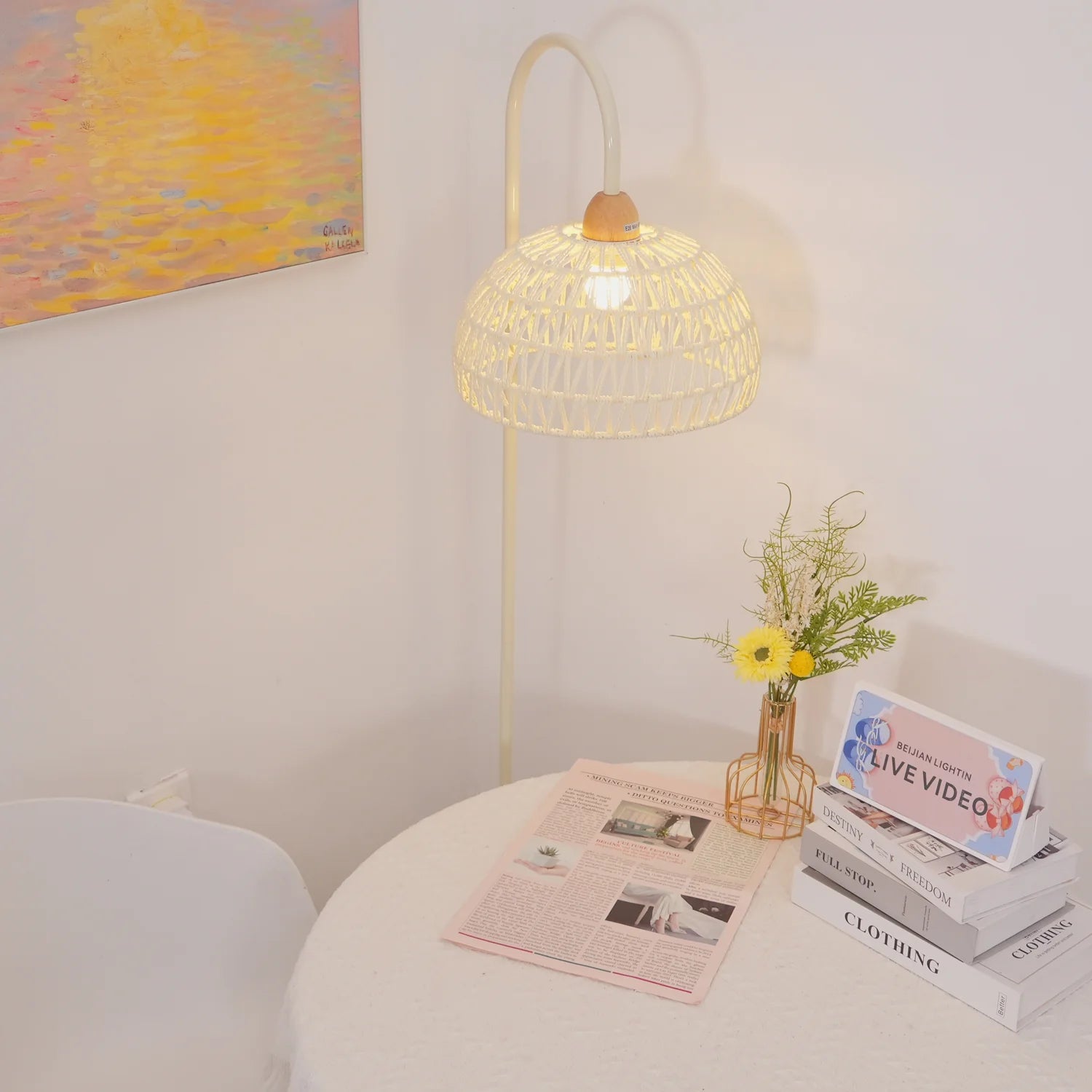 Rattan Arch Floor Lamp - Yiarolight
