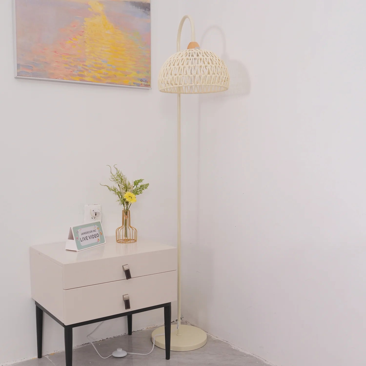 Rattan Arch Floor Lamp - Yiarolight