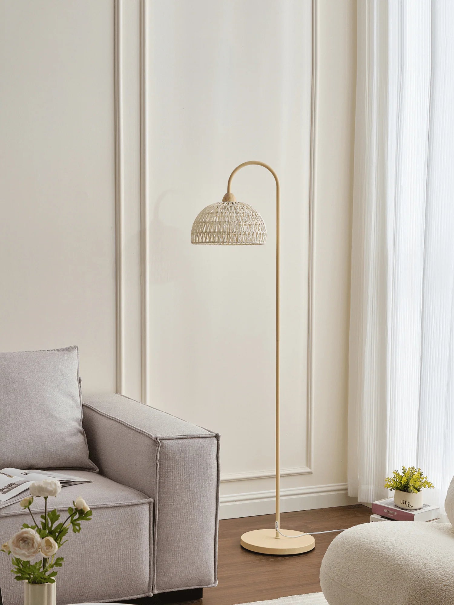 Rattan Arch Floor Lamp - Yiarolight