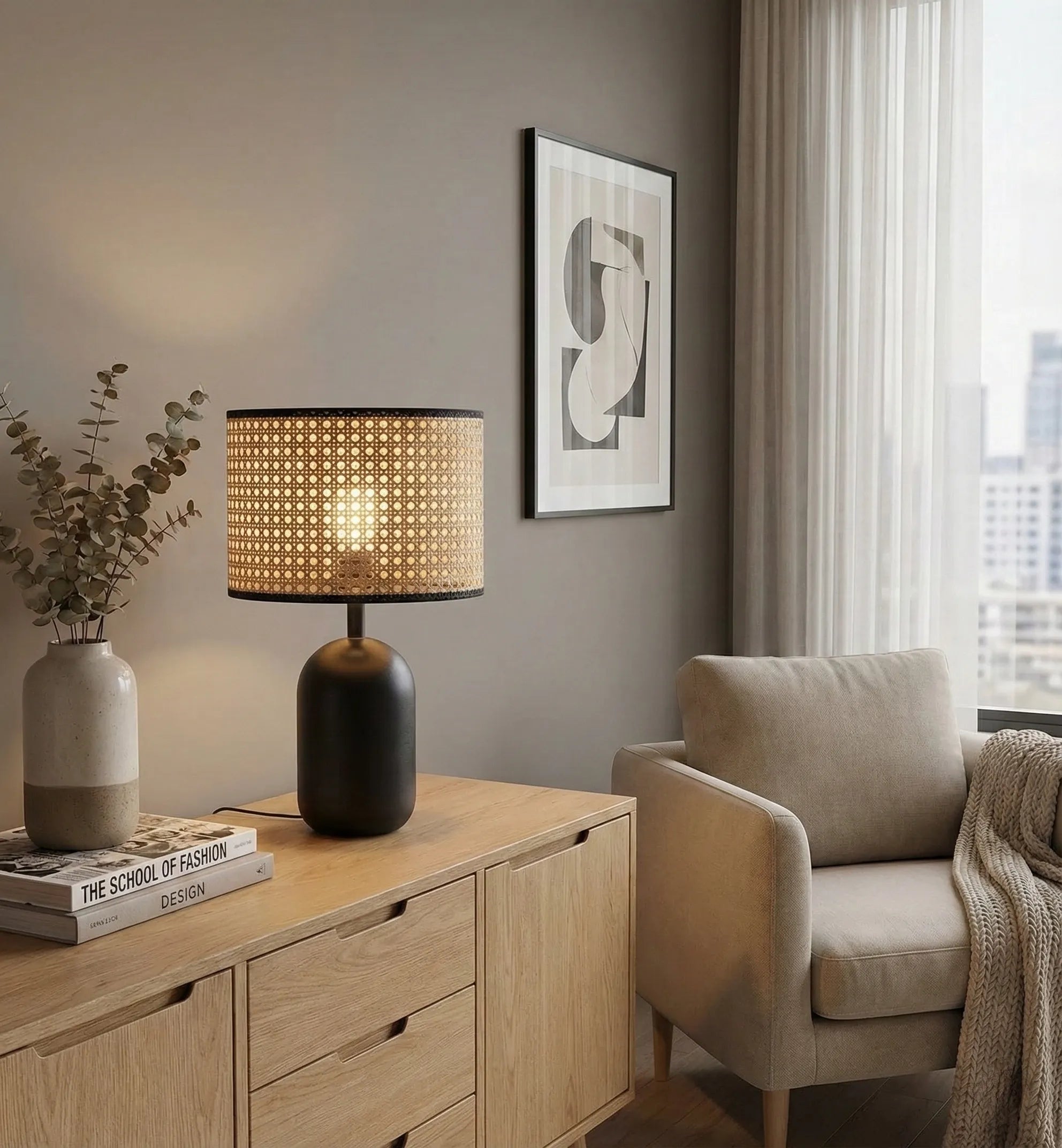 Rattan Table Lamp
