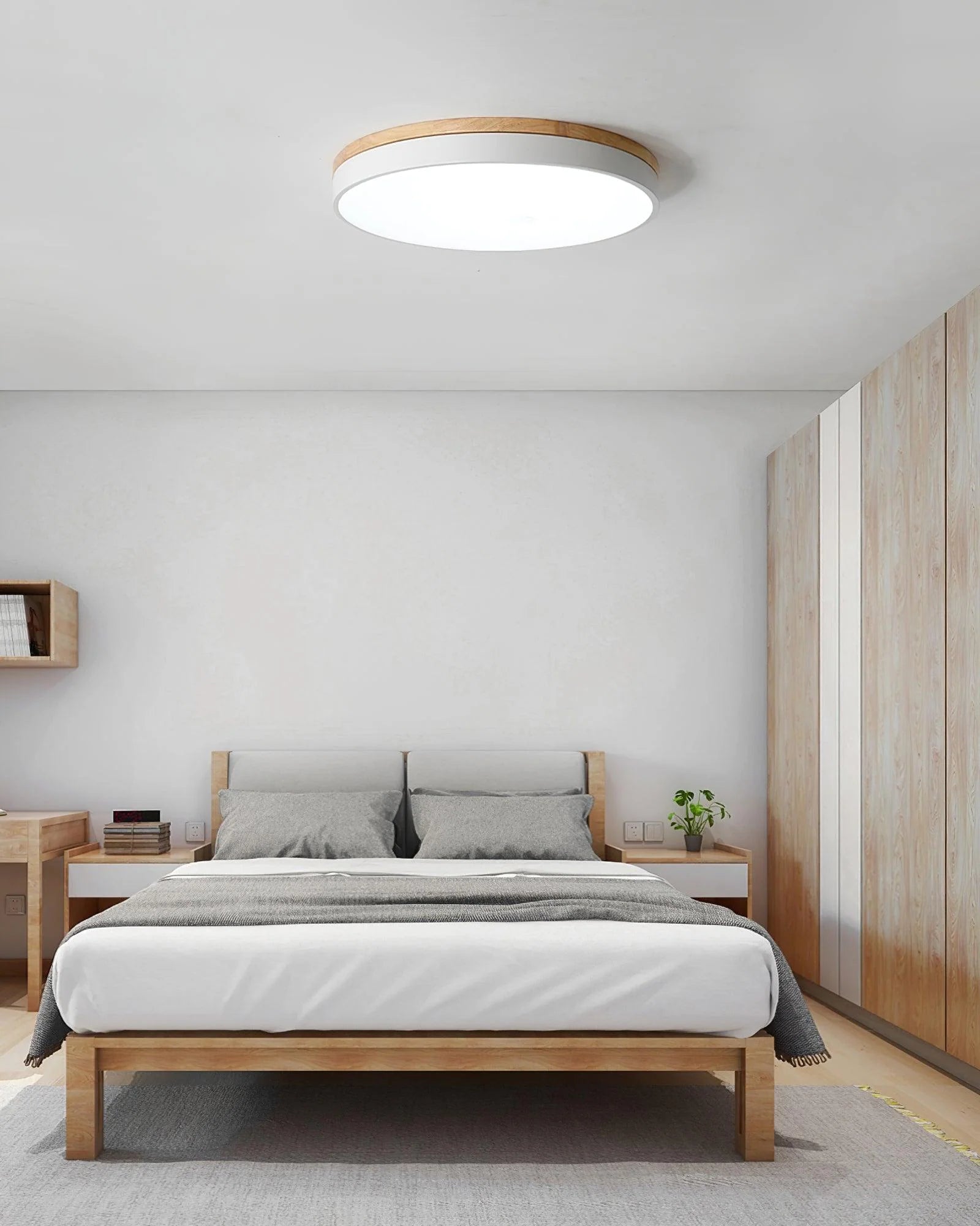 Round Wooden Ceiling Lamp - Auraolight