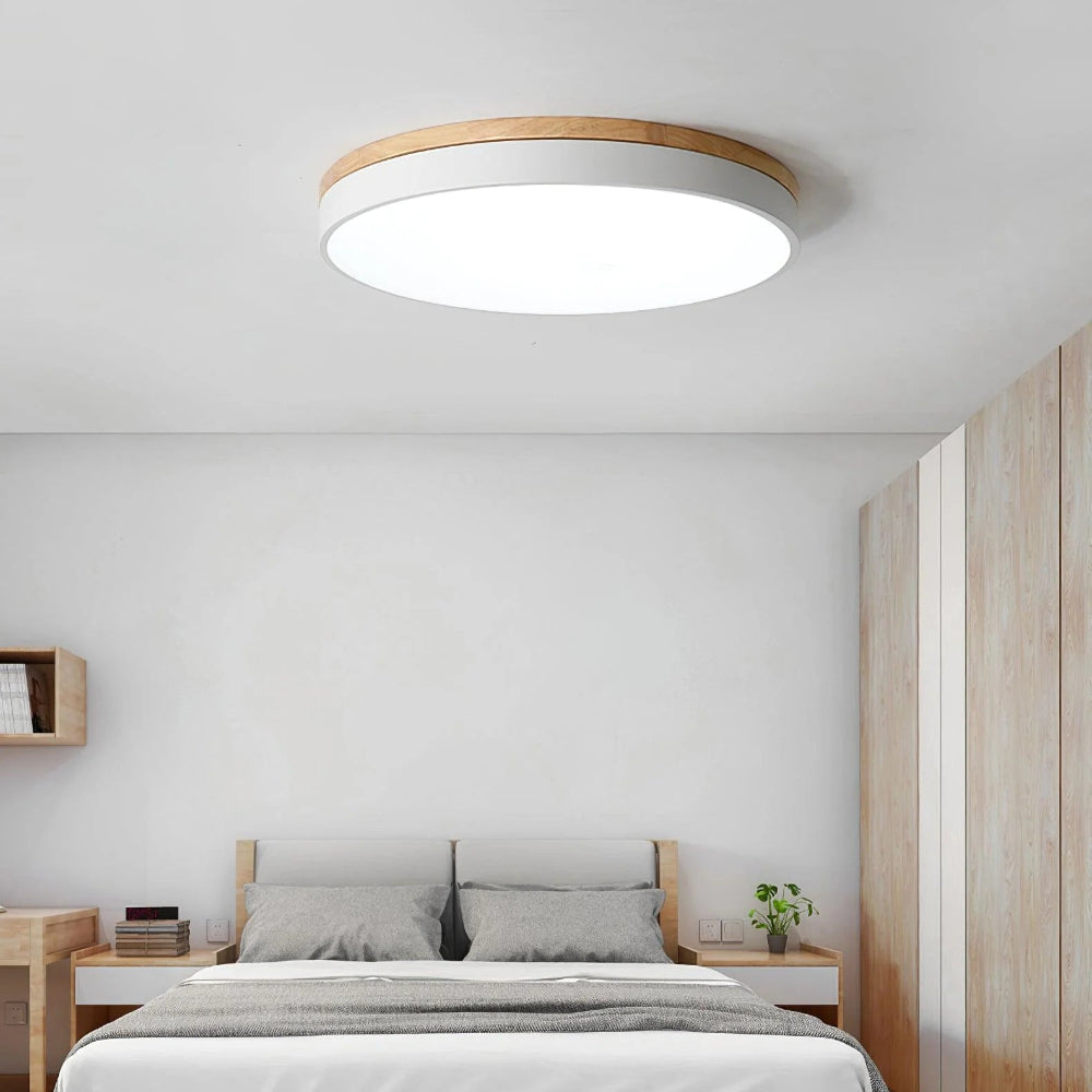 Round Wooden Ceiling Lamp - Auraolight