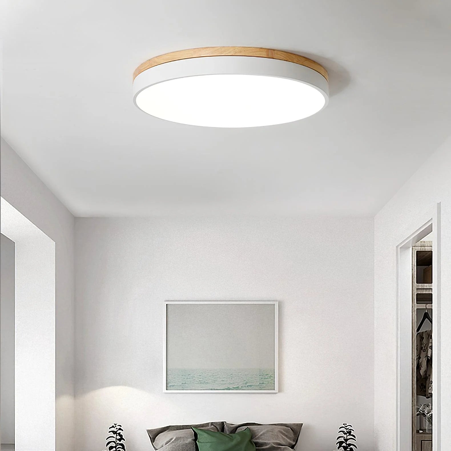 Round Wooden Ceiling Lamp - Auraolight