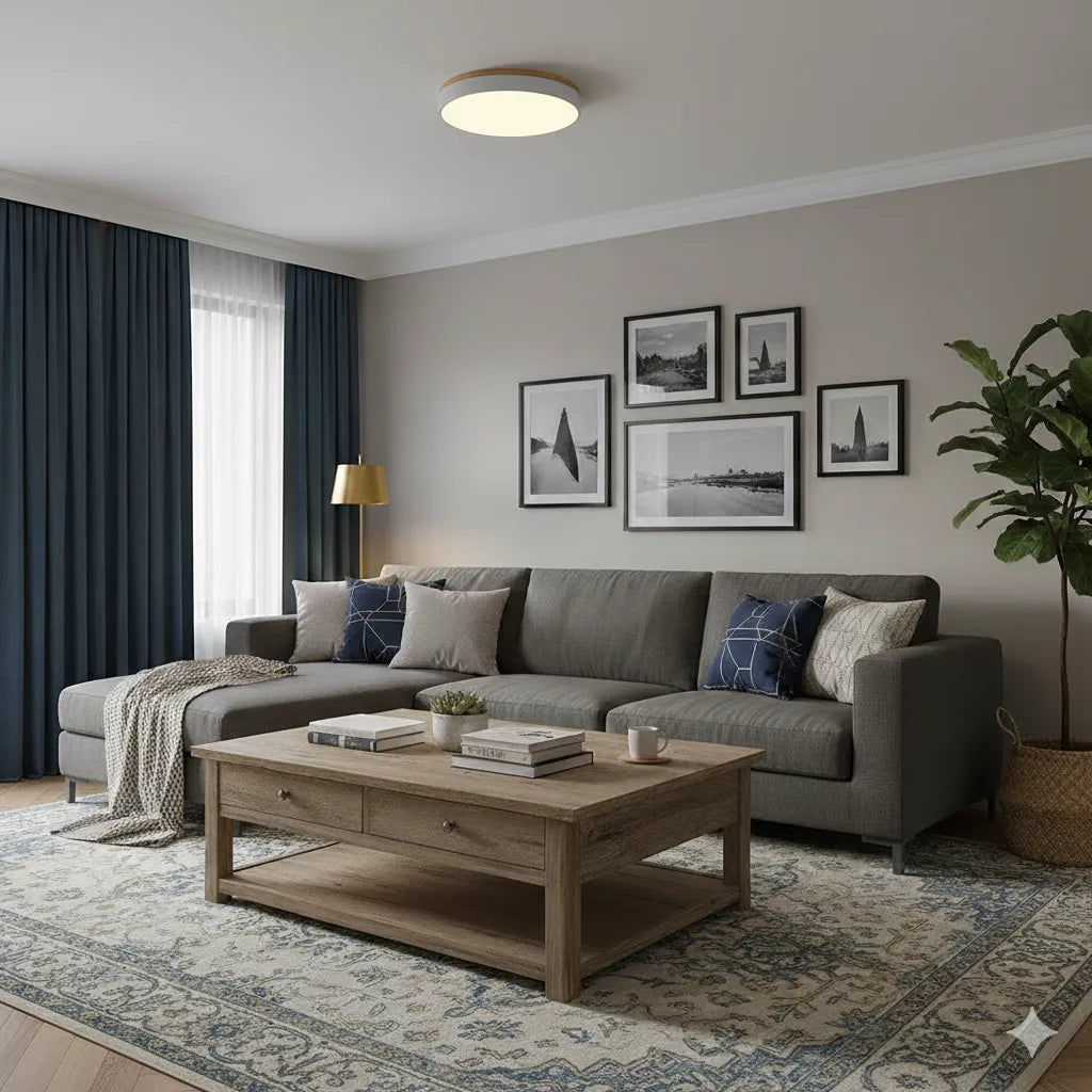 Round Wooden Ceiling Lamp