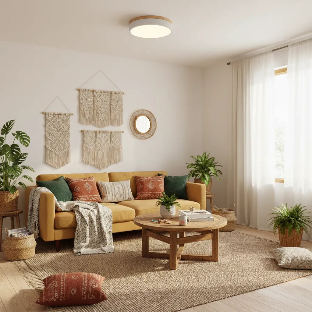 Round Wooden Ceiling Lamp