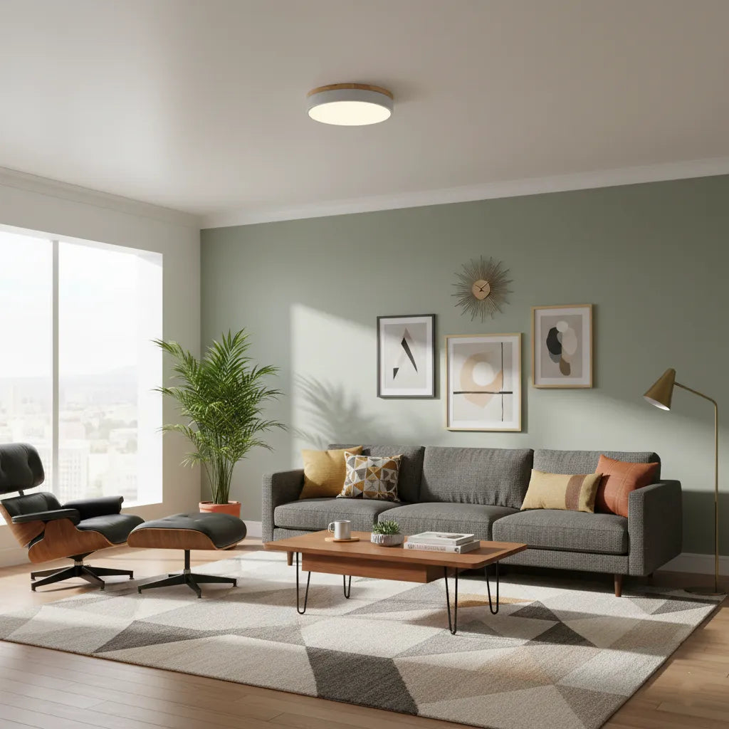 Round Wooden Ceiling Lamp