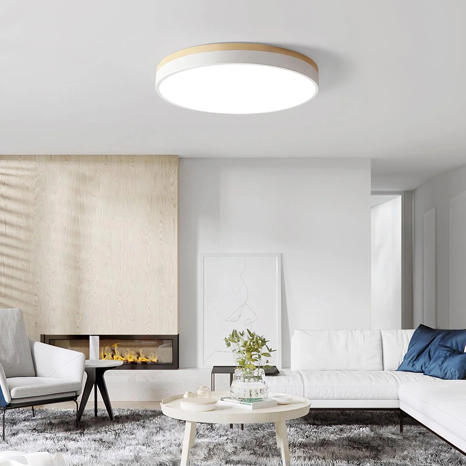 Round Wooden Ceiling Lamp - Auraolight