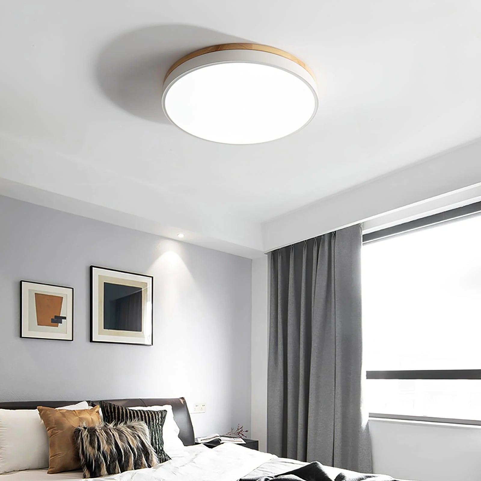 Round Wooden Ceiling Lamp - Auraolight