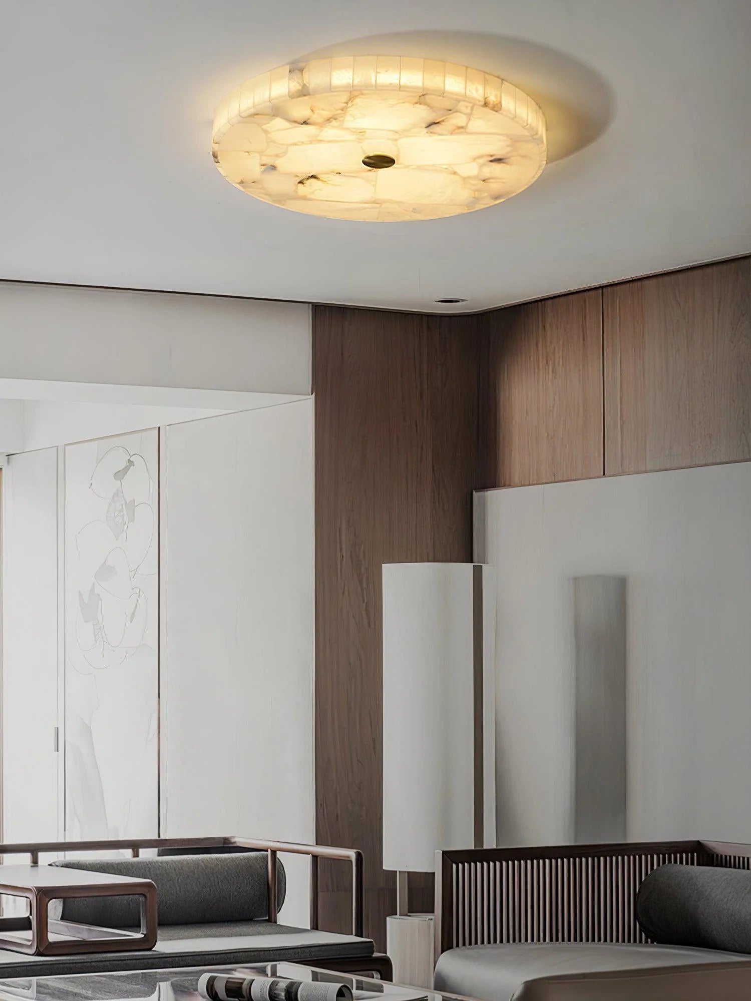 Round Alabaster Ceiling Lamp - Yiarolight