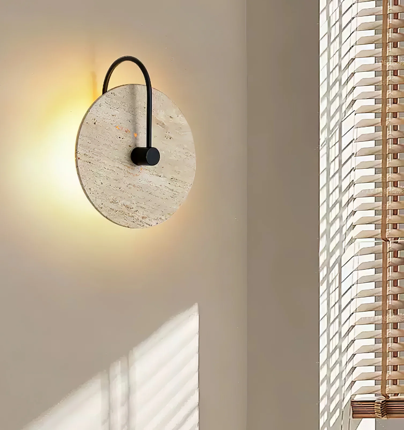 Round Travertine Wall Lamp - Yiarolight