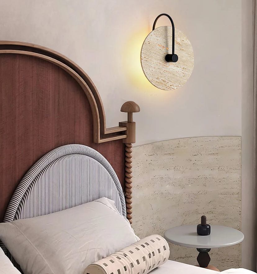 Round Travertine Wall Lamp - Yiarolight