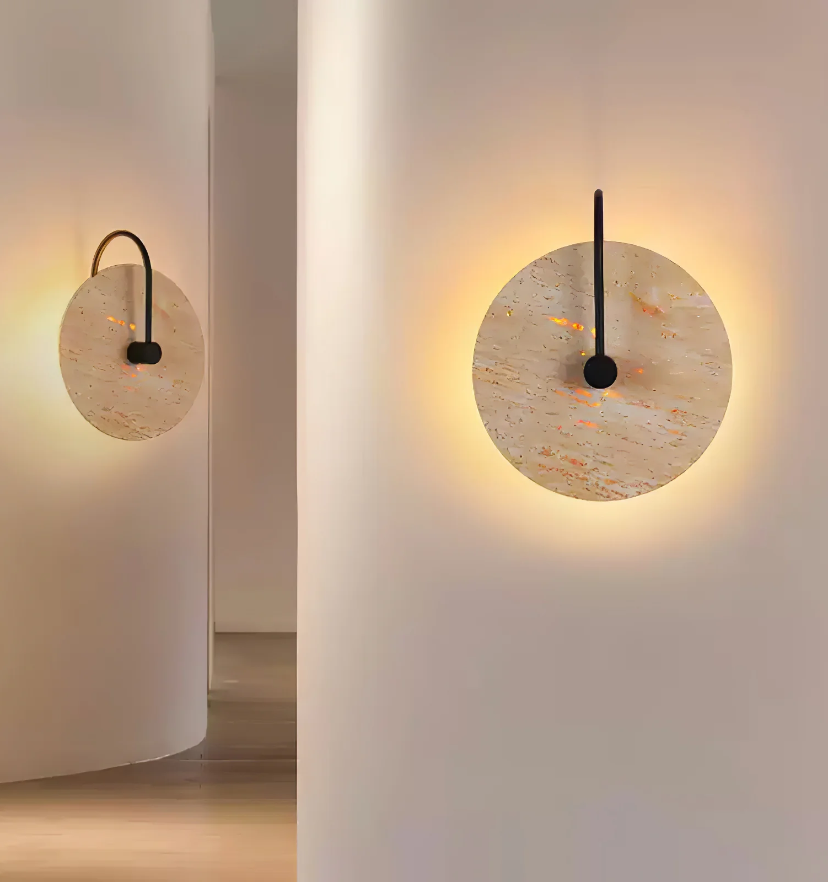 Round Travertine Wall Lamp - Yiarolight