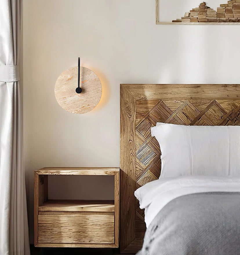 Round Travertine Wall Lamp - Yiarolight