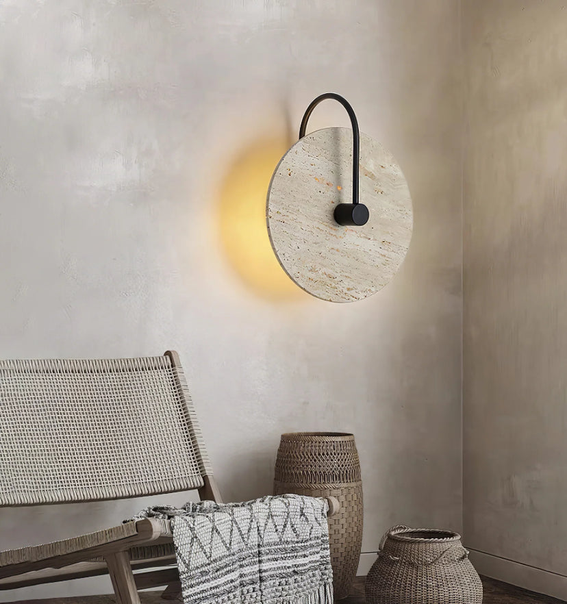 Round Travertine Wall Lamp - Yiarolight