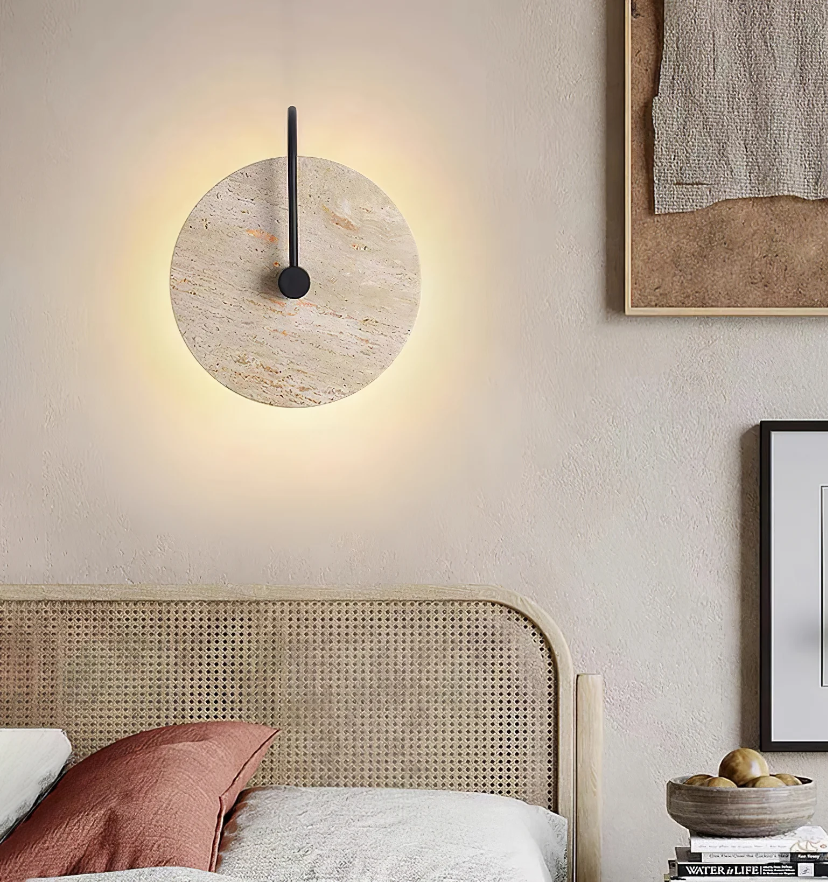 Round Travertine Wall Lamp - Yiarolight