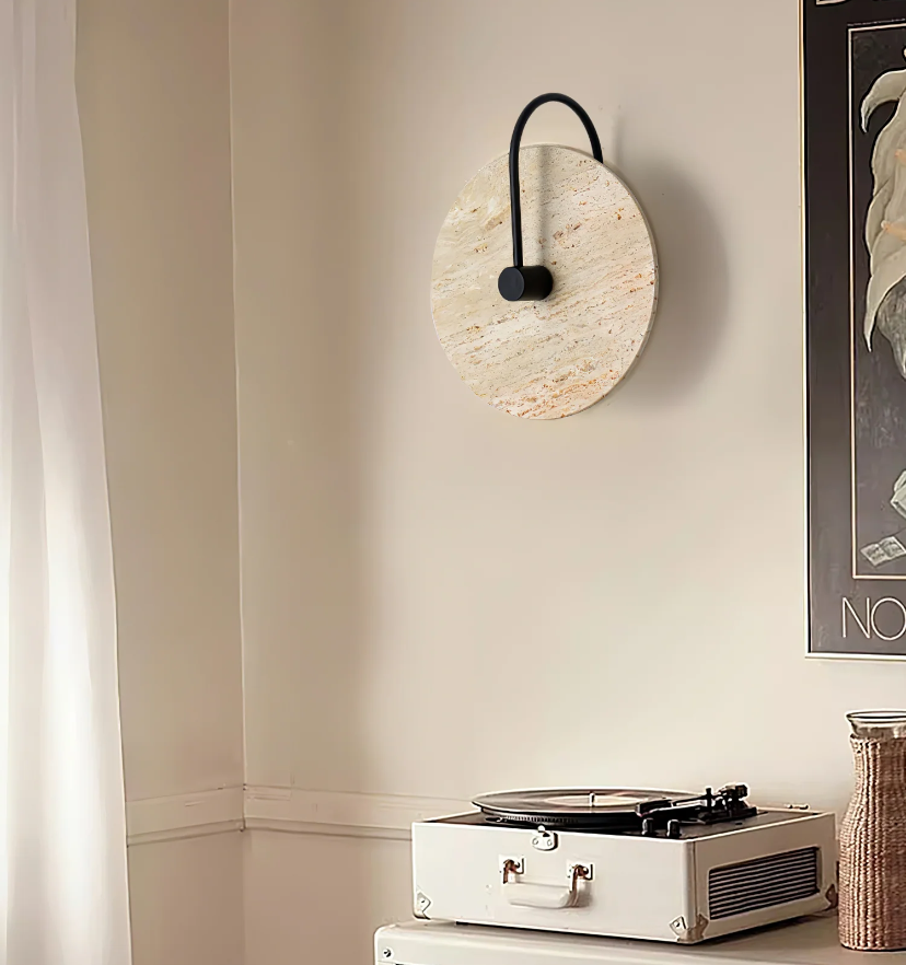 Round Travertine Wall Lamp - Yiarolight