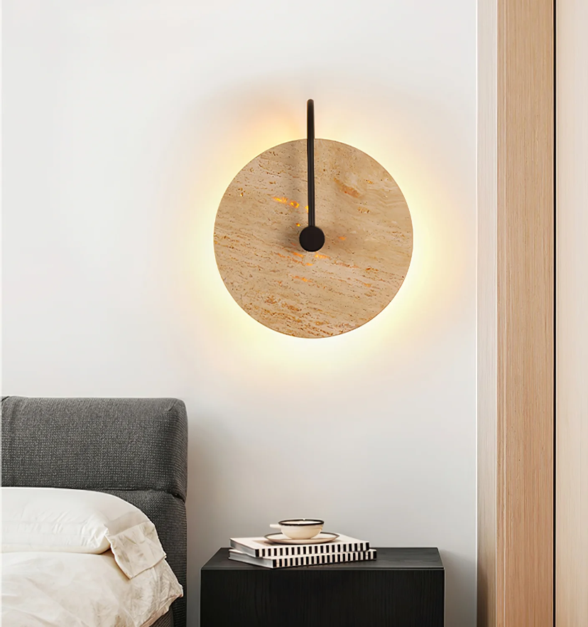 Round Travertine Wall Lamp - Yiarolight