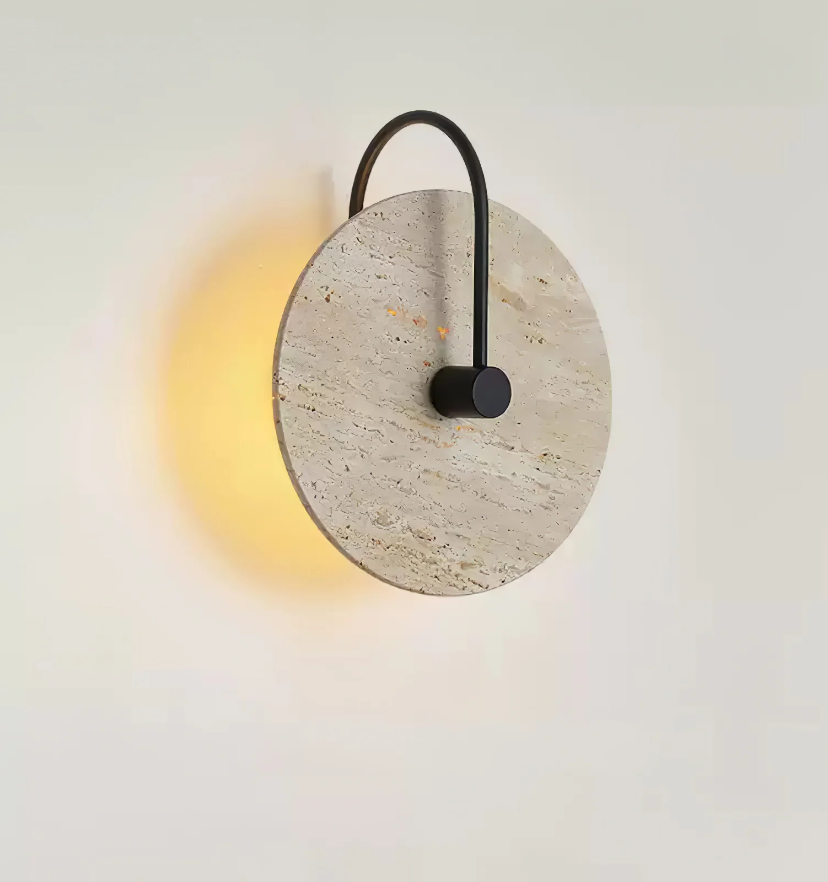 Round Travertine Wall Lamp - Yiarolight