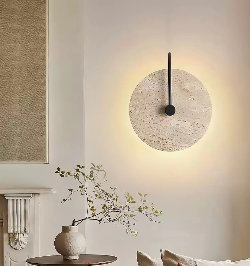 Round Travertine Wall Lamp - Yiarolight