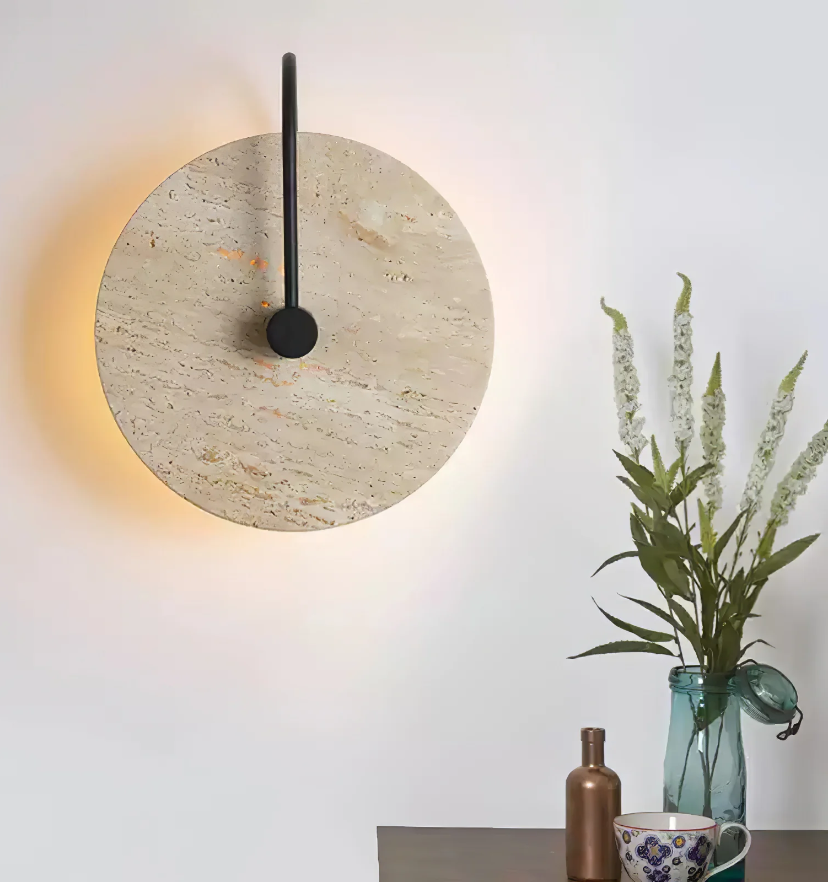 Round Travertine Wall Lamp - Yiarolight